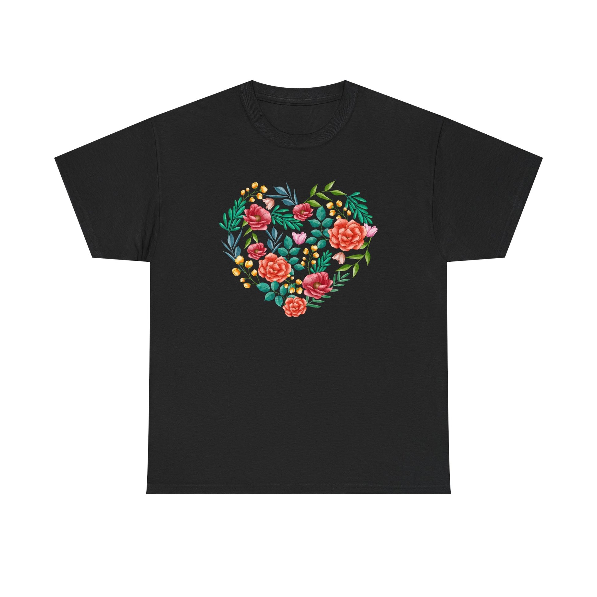 Flower Heart Unisex Cotton T-shirt