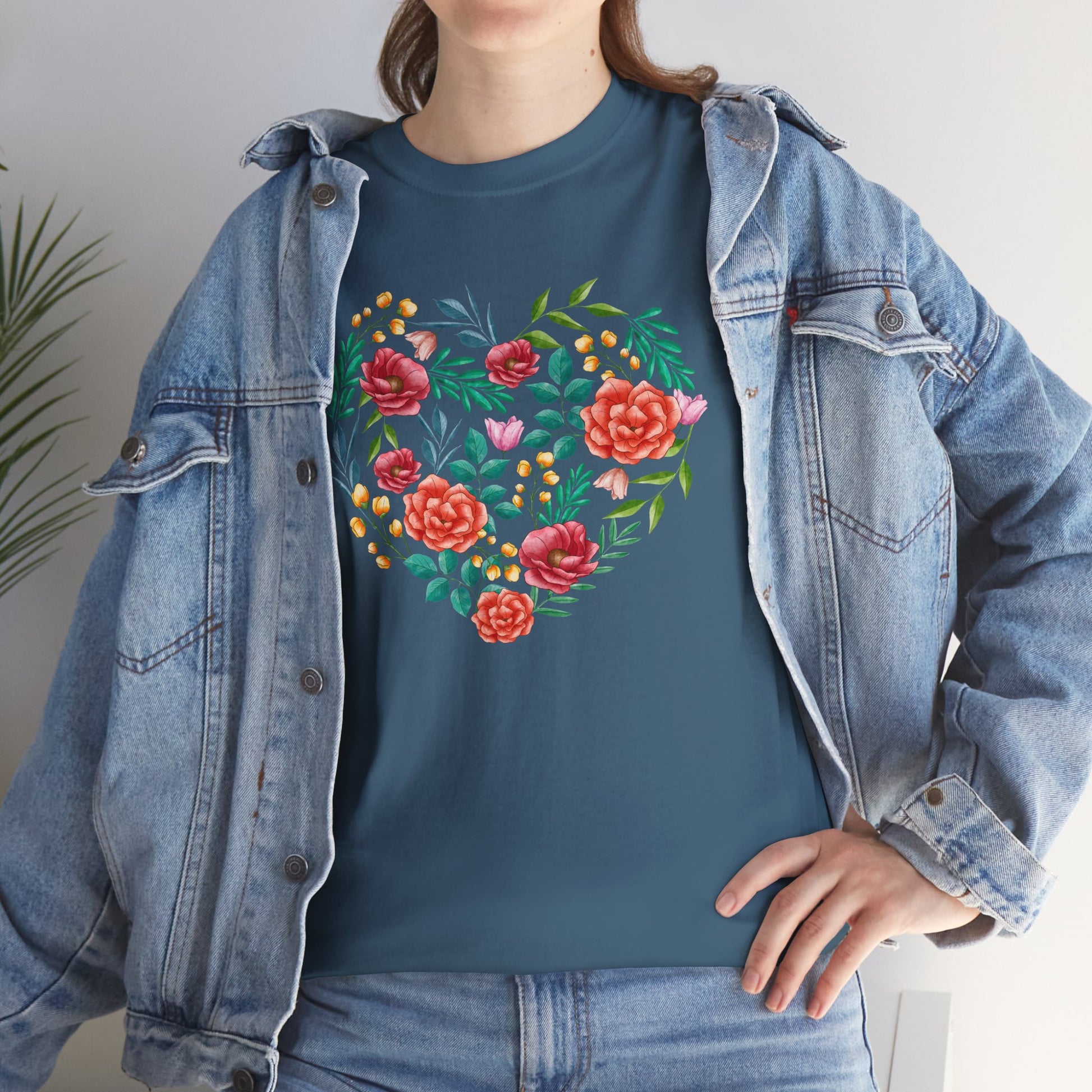 Flower Heart Unisex Cotton T-shirt
