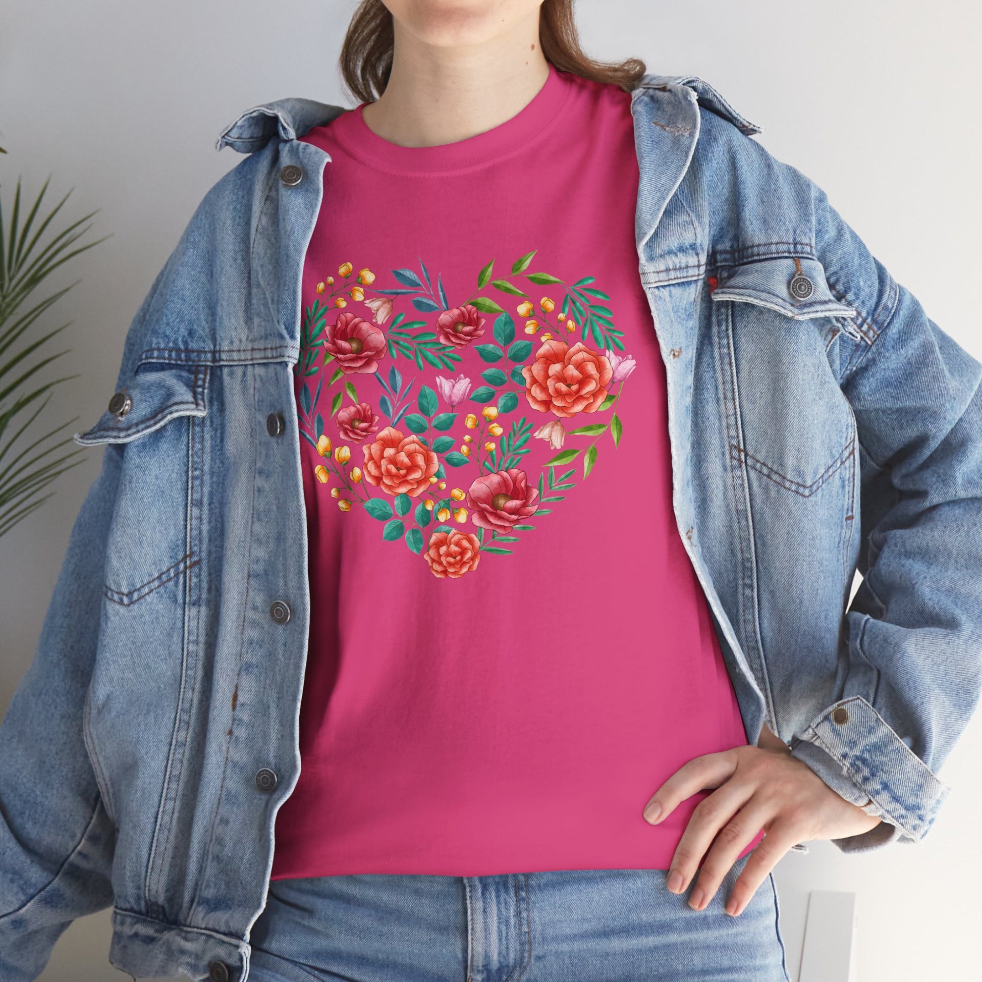 Flower Heart Unisex Cotton T-shirt