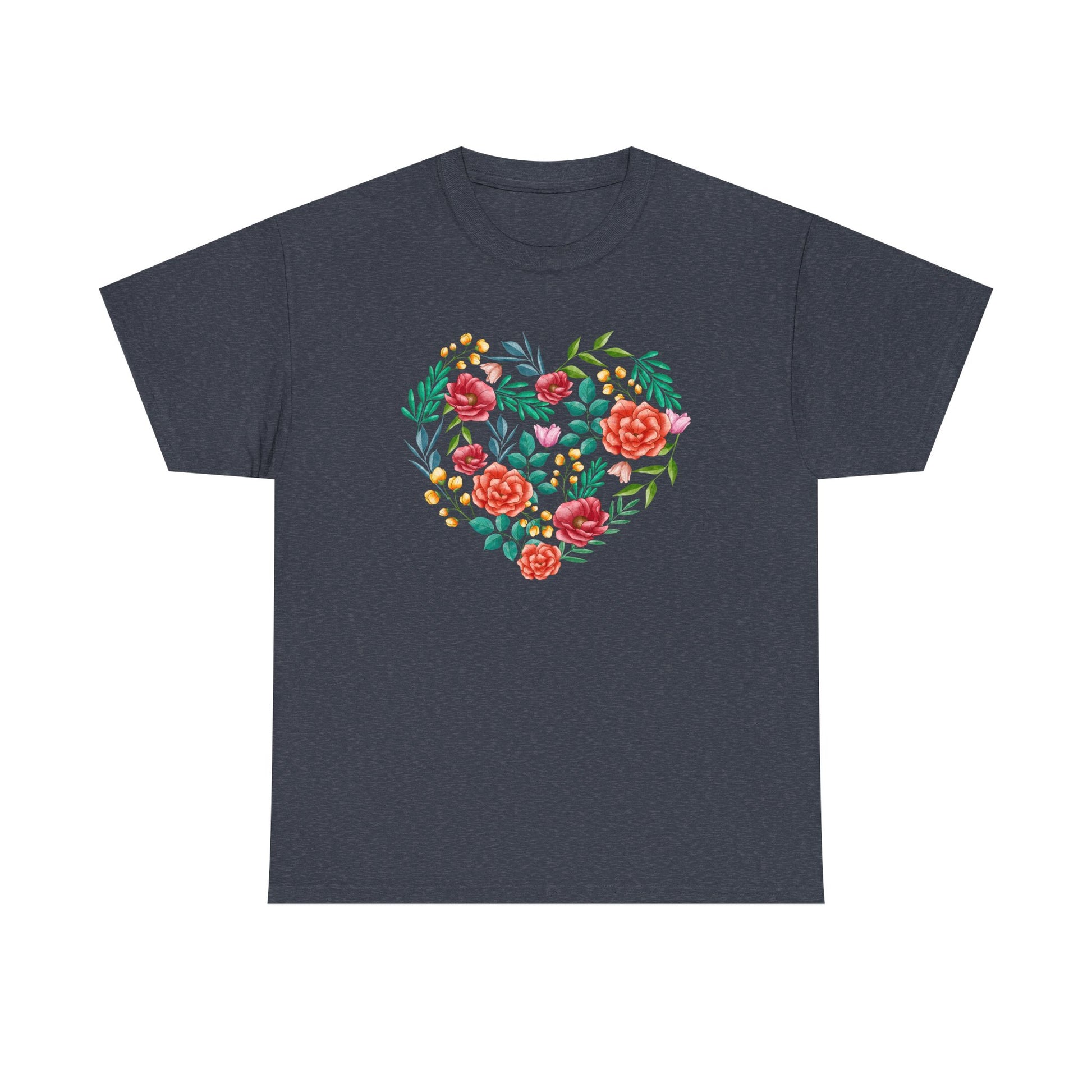 Flower Heart Unisex Cotton T-shirt