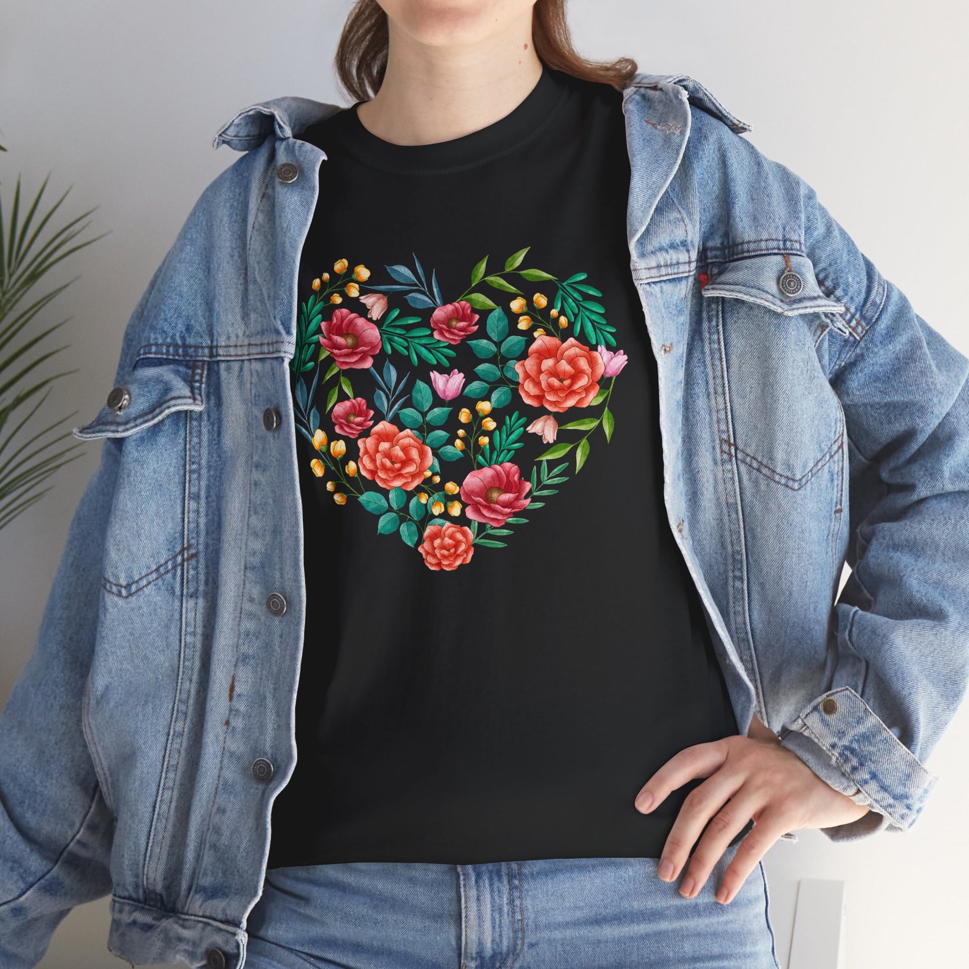 Flower Heart Unisex Cotton T-shirt