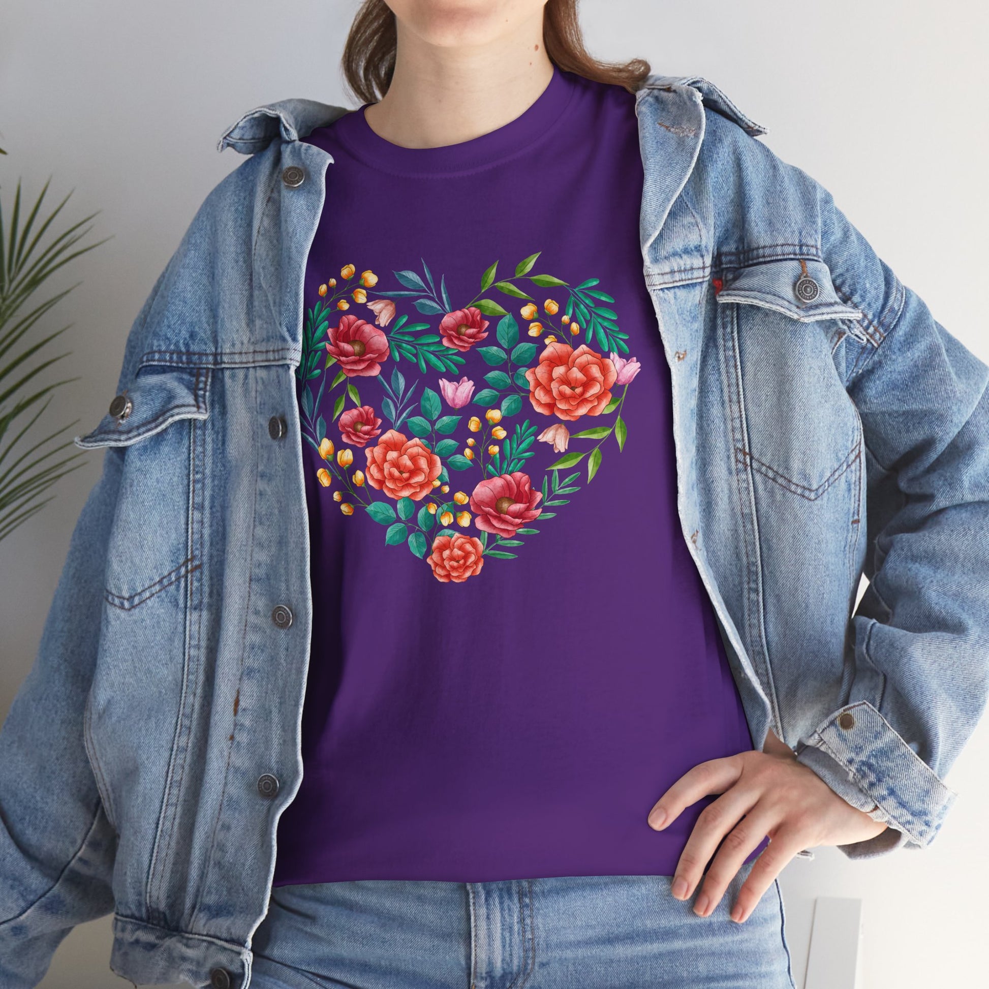 Flower Heart Unisex Cotton T-shirt