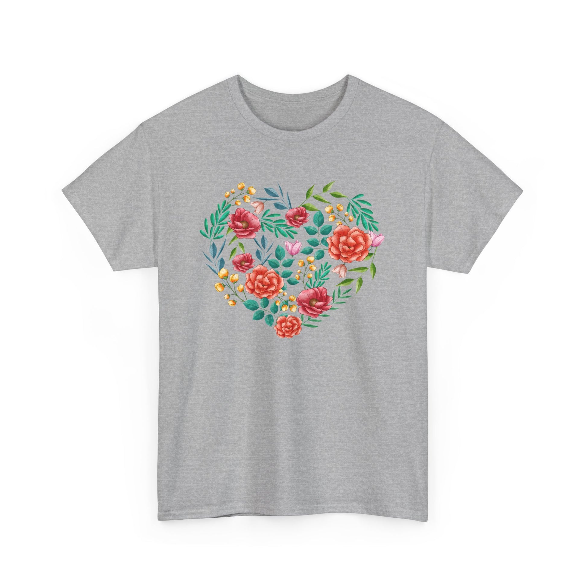 Flower Heart Unisex Cotton T-shirt