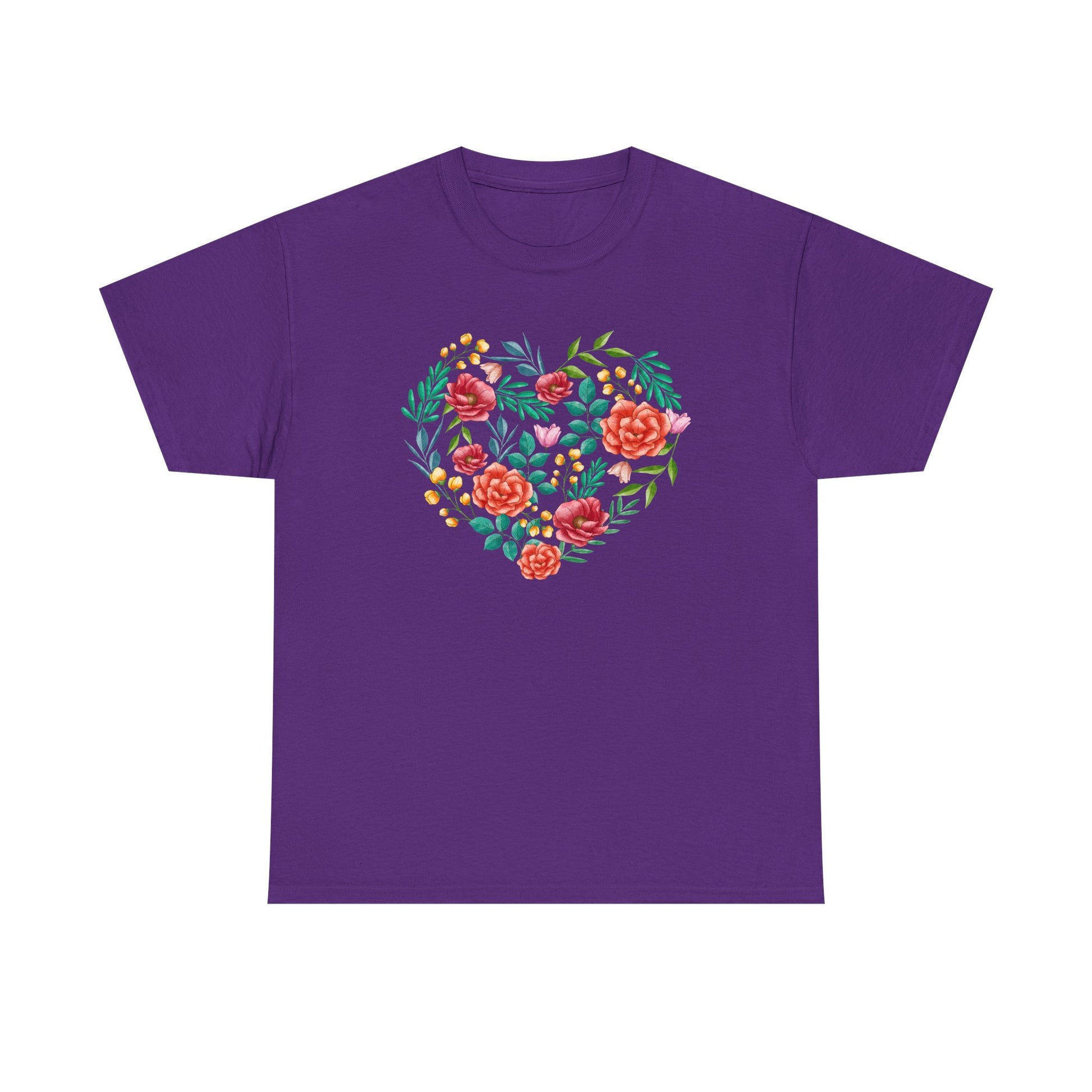 Flower Heart Unisex Cotton T-shirt