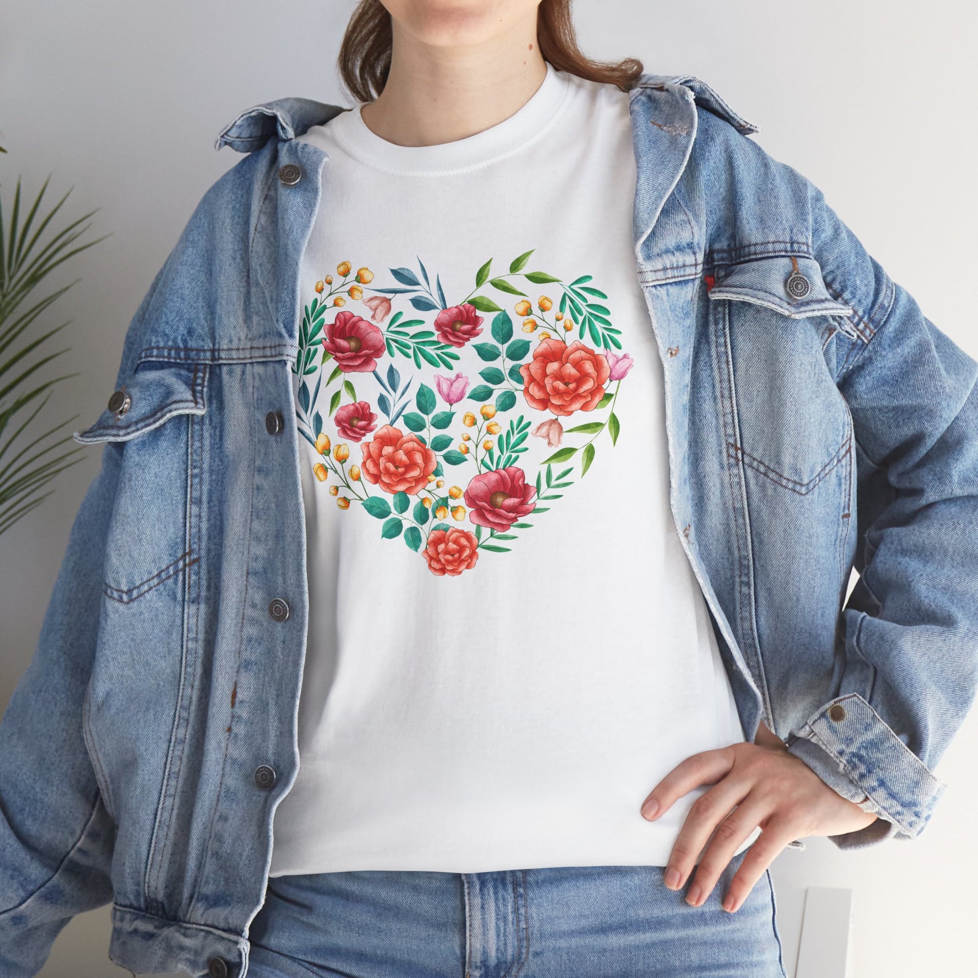 Flower Heart Unisex Cotton T-shirt