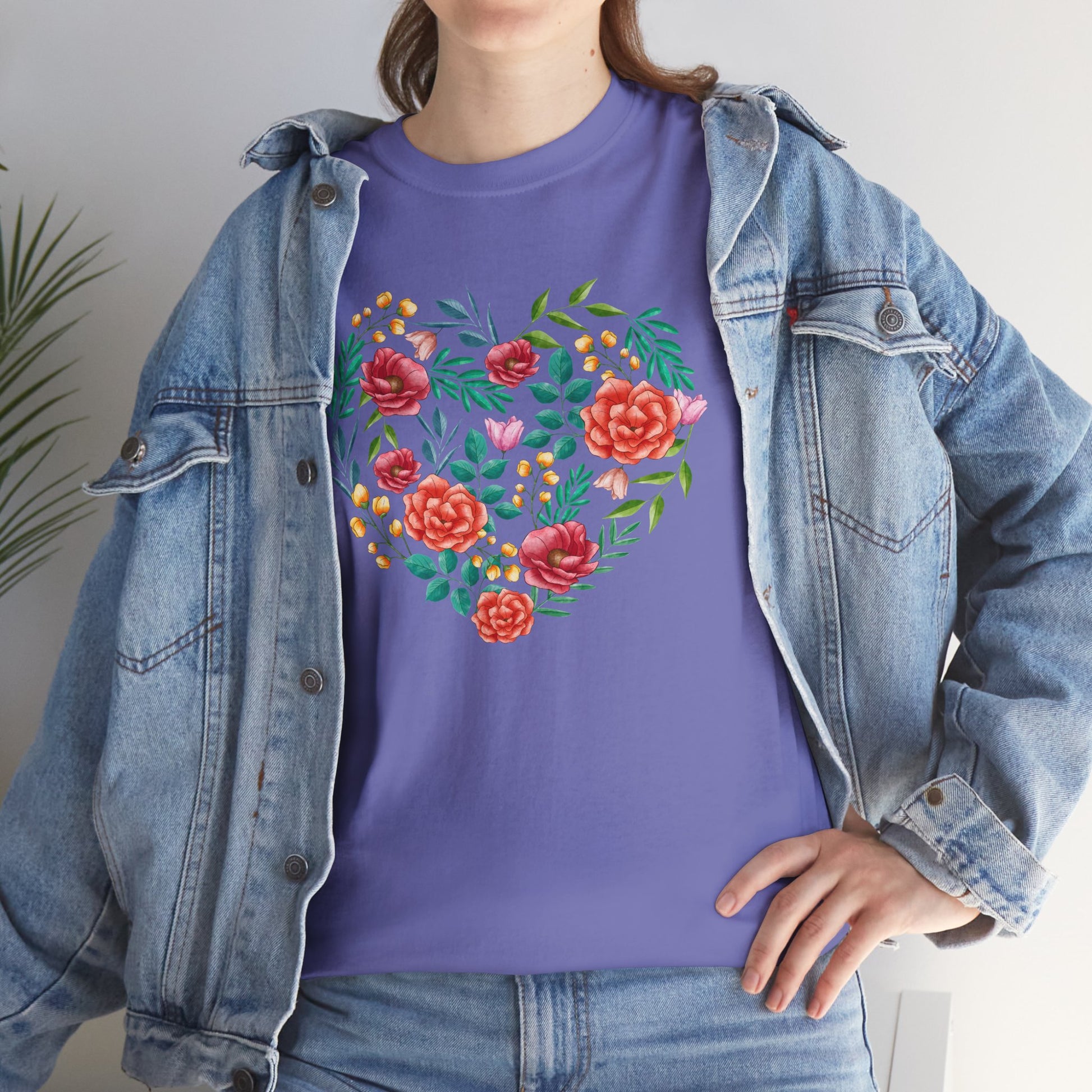 Flower Heart Unisex Cotton T-shirt