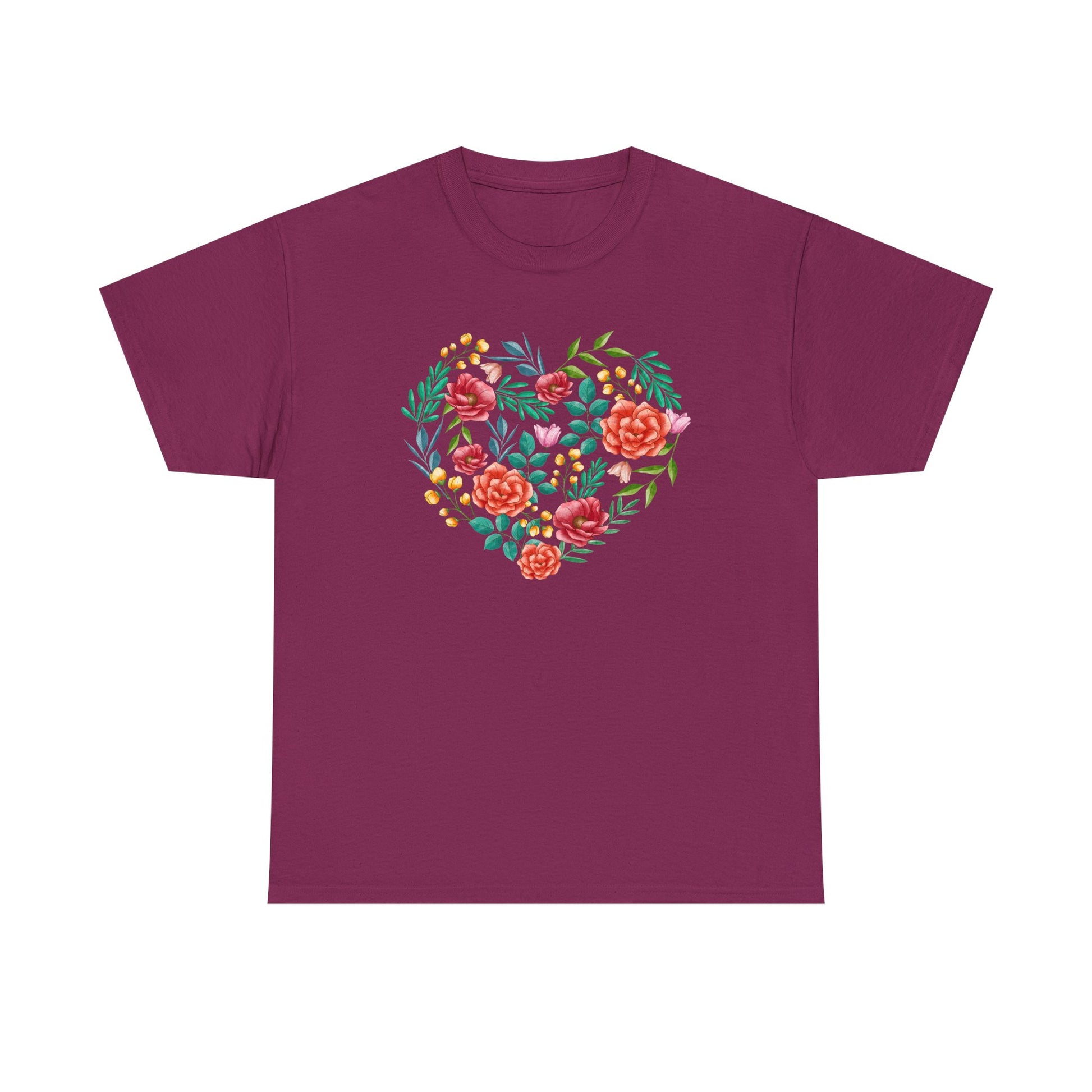 Flower Heart Unisex Cotton T-shirt