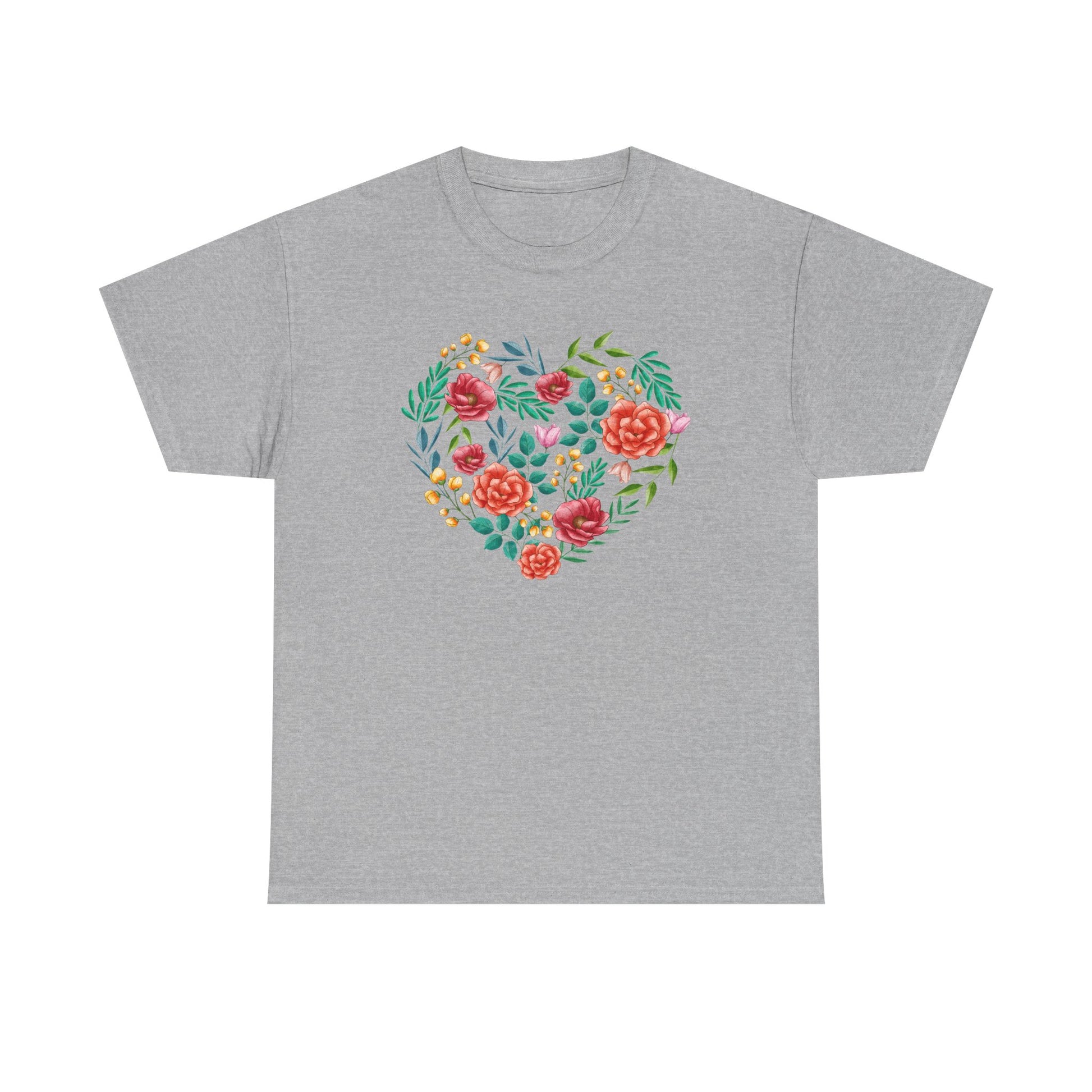 Flower Heart Unisex Cotton T-shirt