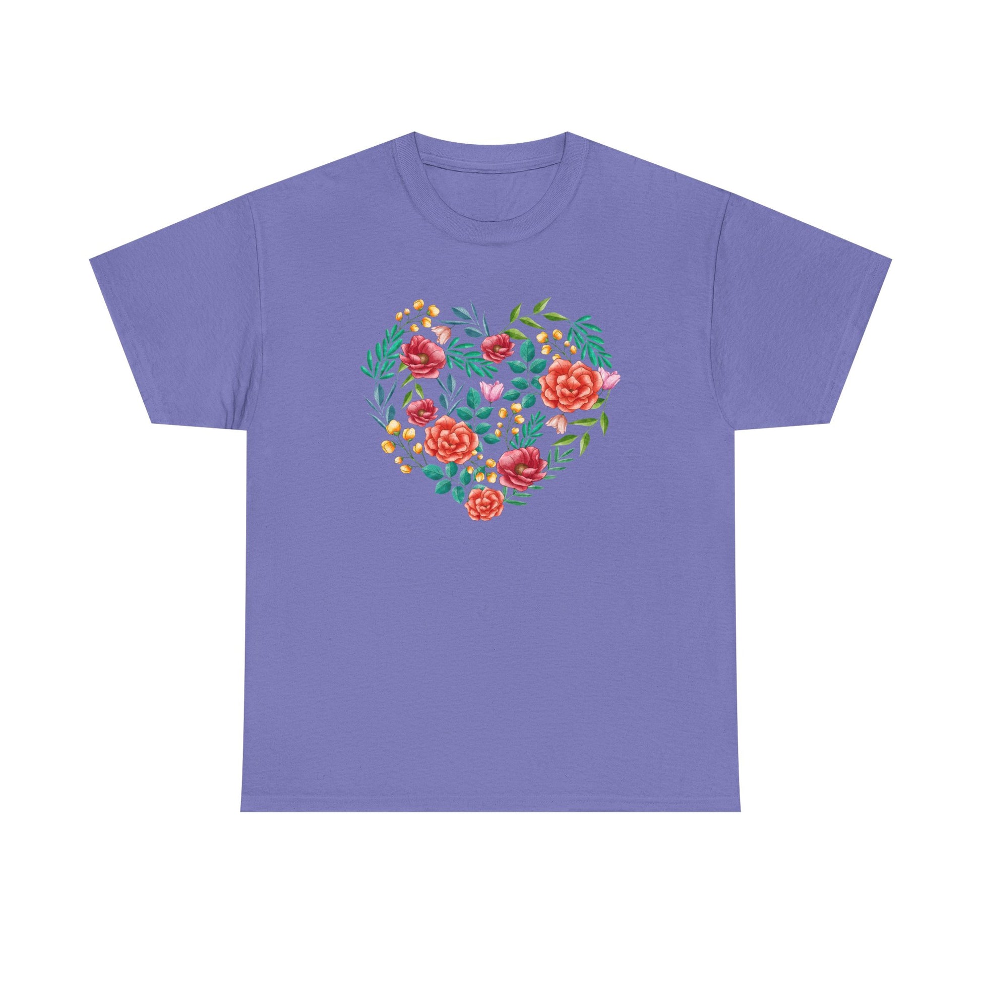 Flower Heart Unisex Cotton T-shirt