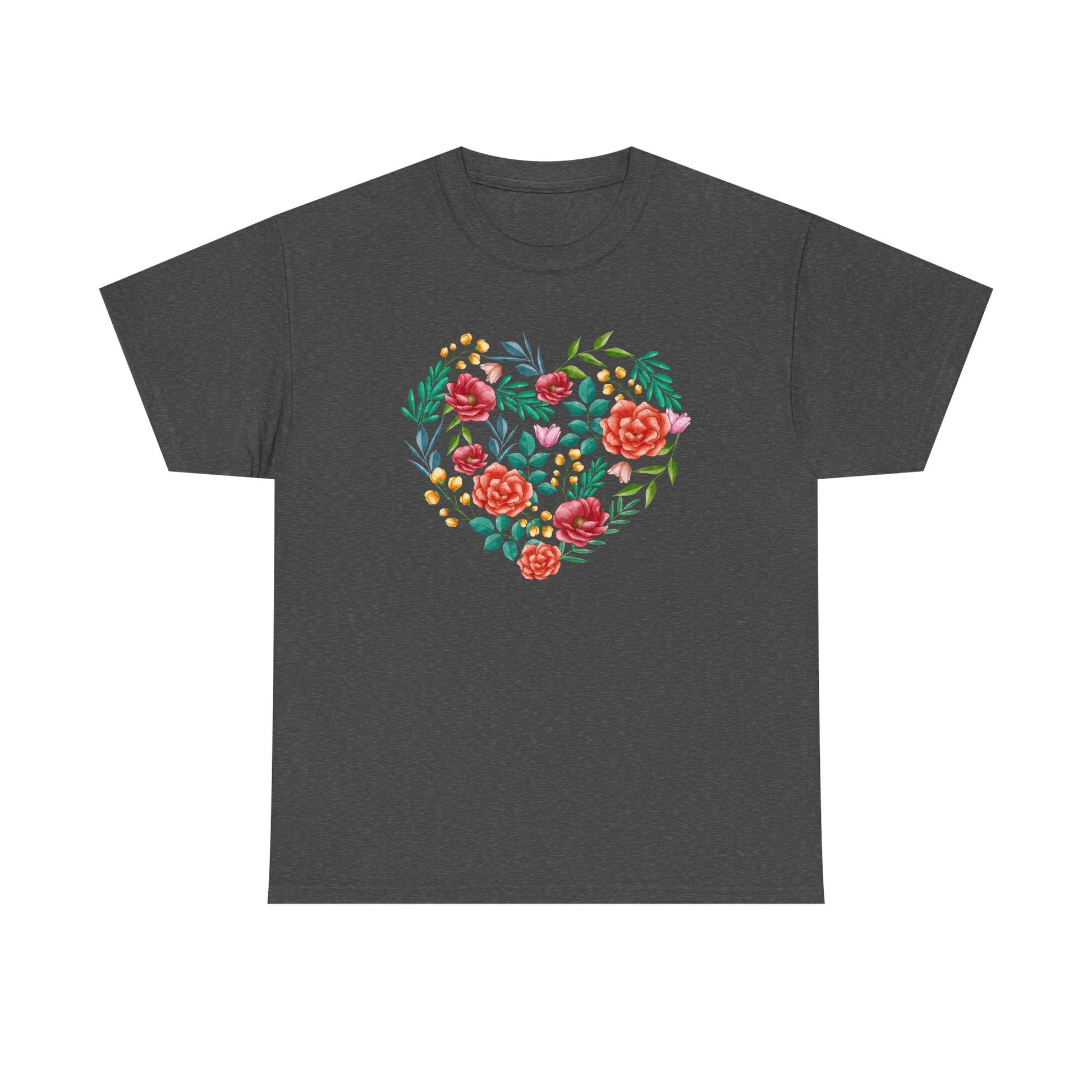 Flower Heart Unisex Cotton T-shirt