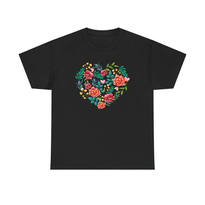 Flower Heart Unisex Cotton T-shirt
