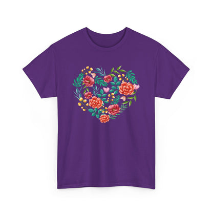 Flower Heart Unisex Cotton T-shirt
