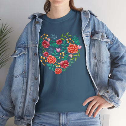 Flower Heart Unisex Cotton T-shirt