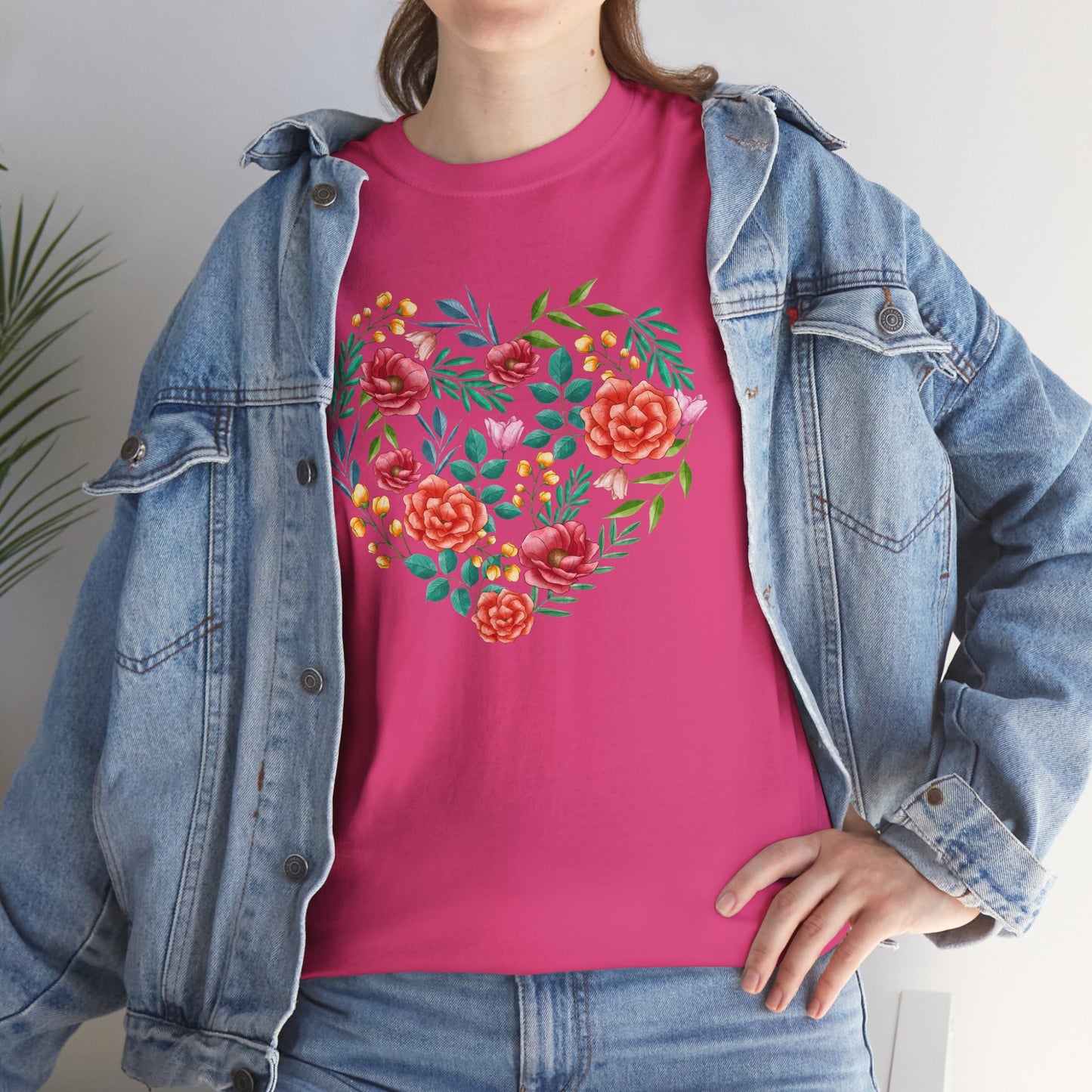 Flower Heart Unisex Cotton T-shirt