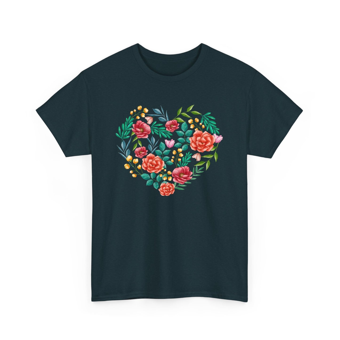 Flower Heart Unisex Cotton T-shirt