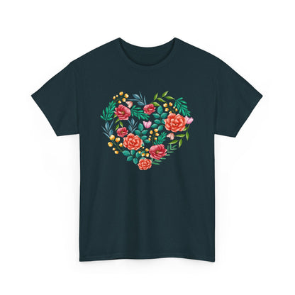 Flower Heart Unisex Cotton T-shirt