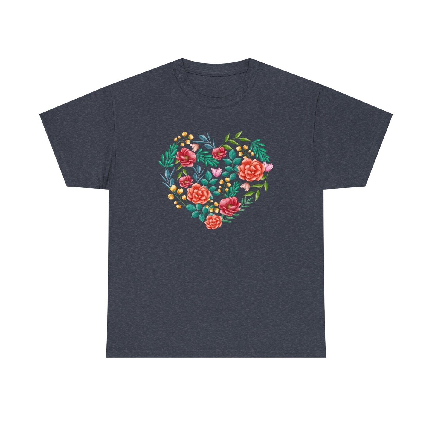 Flower Heart Unisex Cotton T-shirt