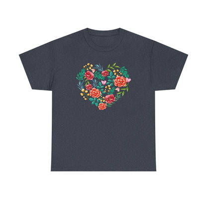 Flower Heart Unisex Cotton T-shirt