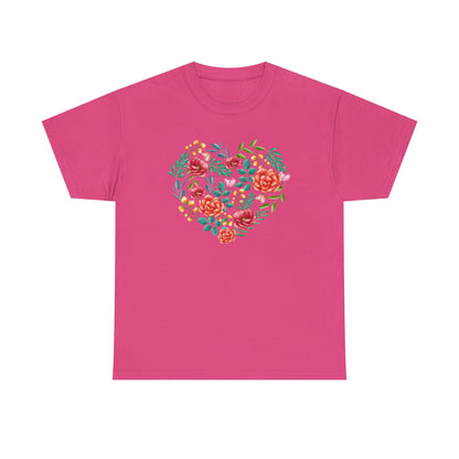Flower Heart Unisex Cotton T-shirt