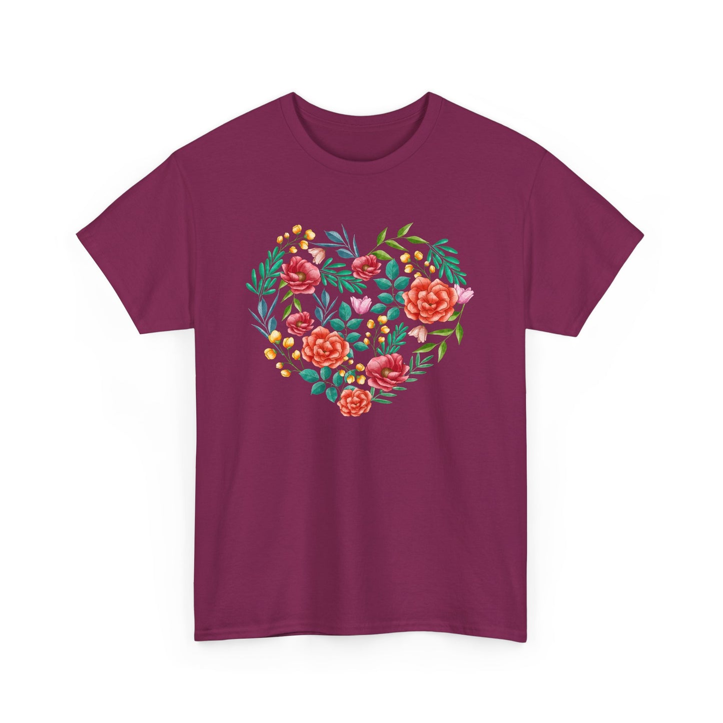 Flower Heart Unisex Cotton T-shirt