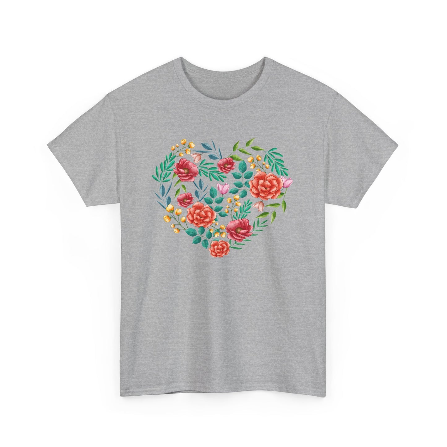 Flower Heart Unisex Cotton T-shirt