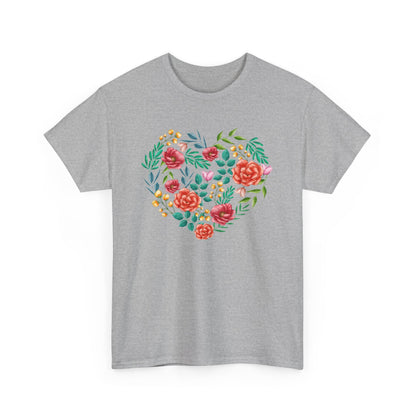 Flower Heart Unisex Cotton T-shirt