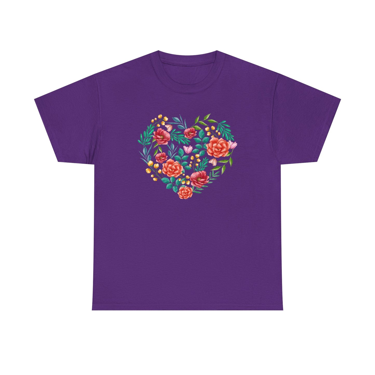 Flower Heart Unisex Cotton T-shirt