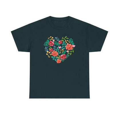 Flower Heart Unisex Cotton T-shirt