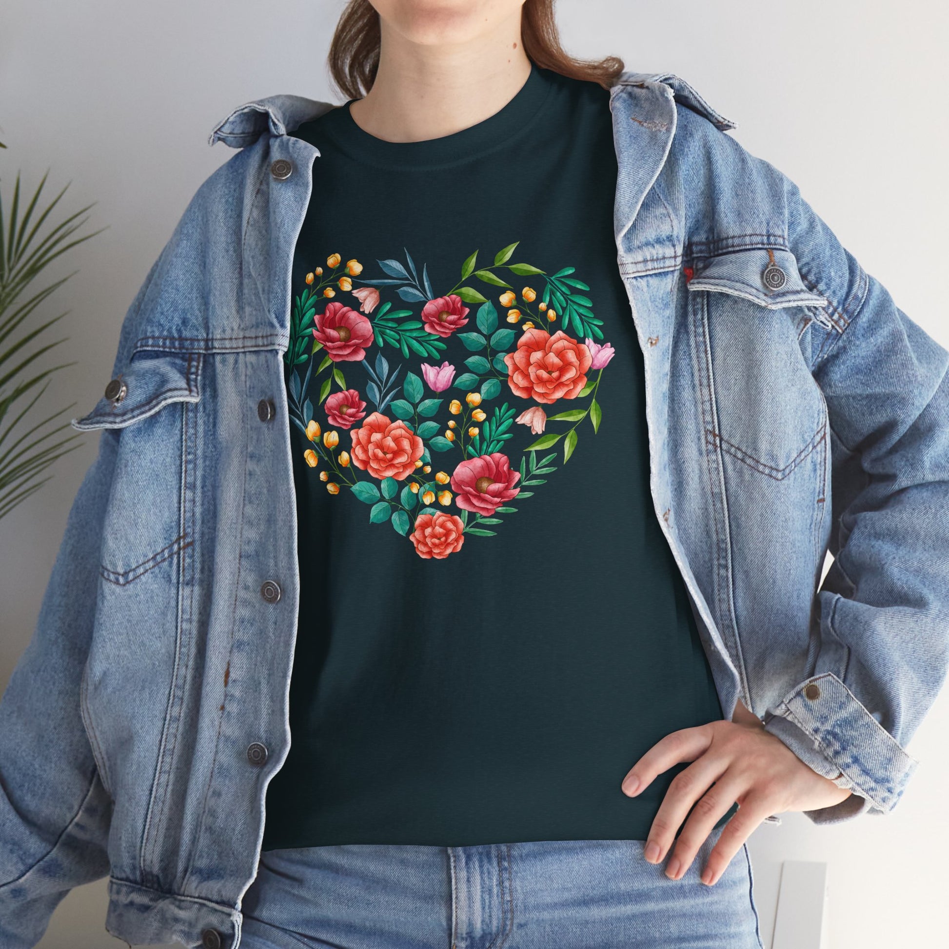 Flower Heart Unisex Cotton T-shirt