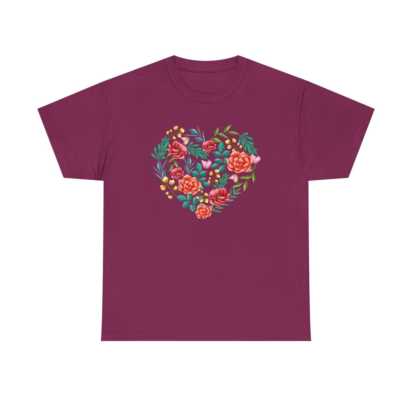 Flower Heart Unisex Cotton T-shirt