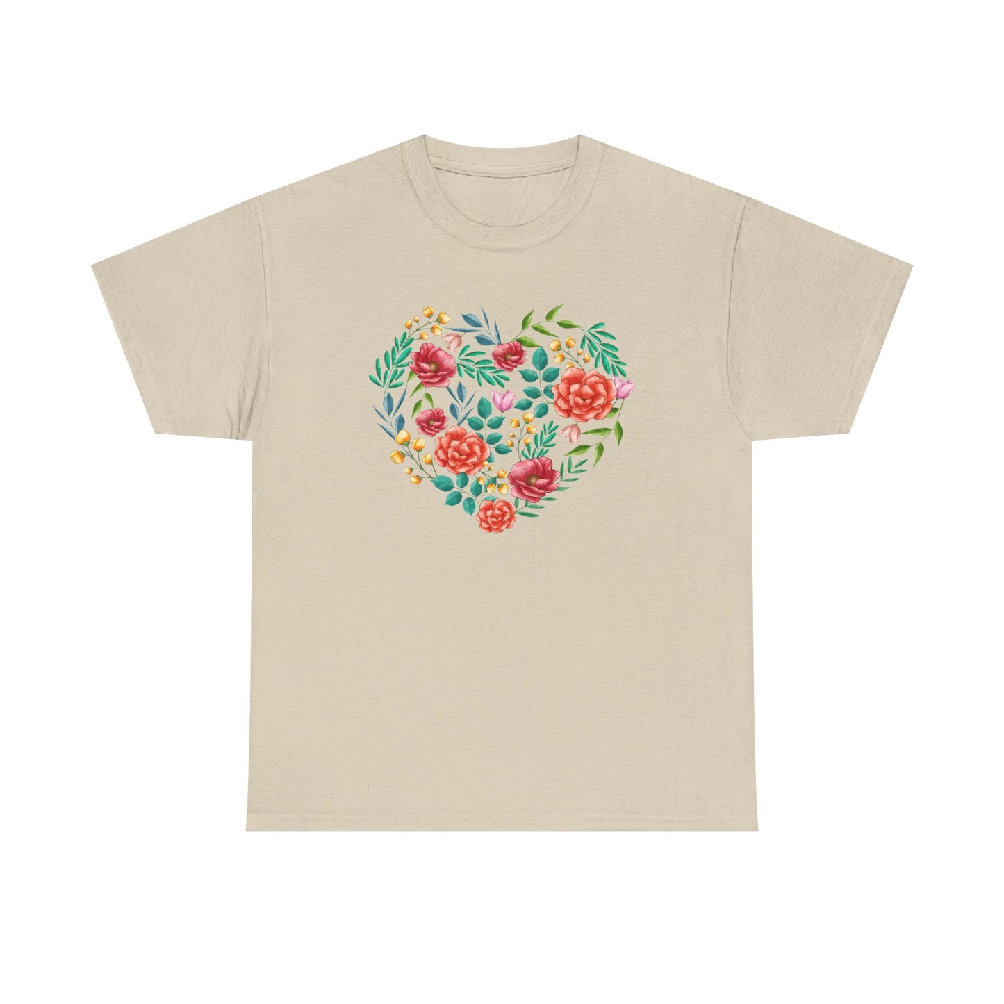 Flower Heart Unisex Cotton T-shirt