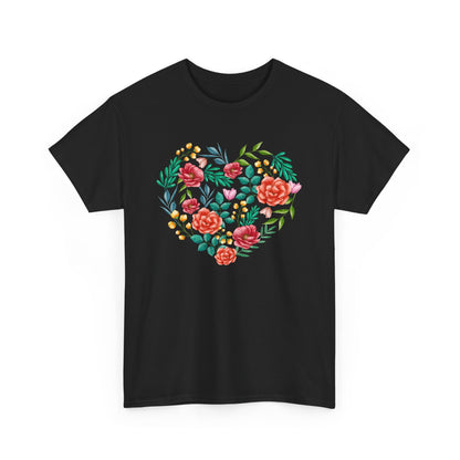 Flower Heart Unisex Cotton T-shirt