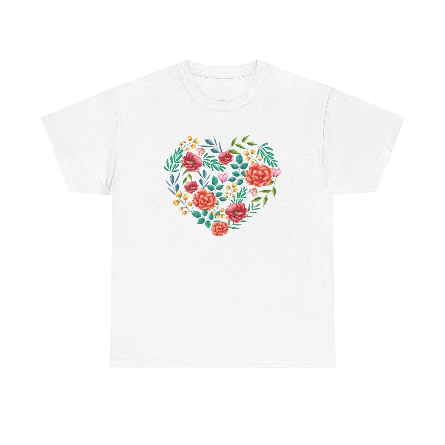 Flower Heart Unisex Cotton T-shirt