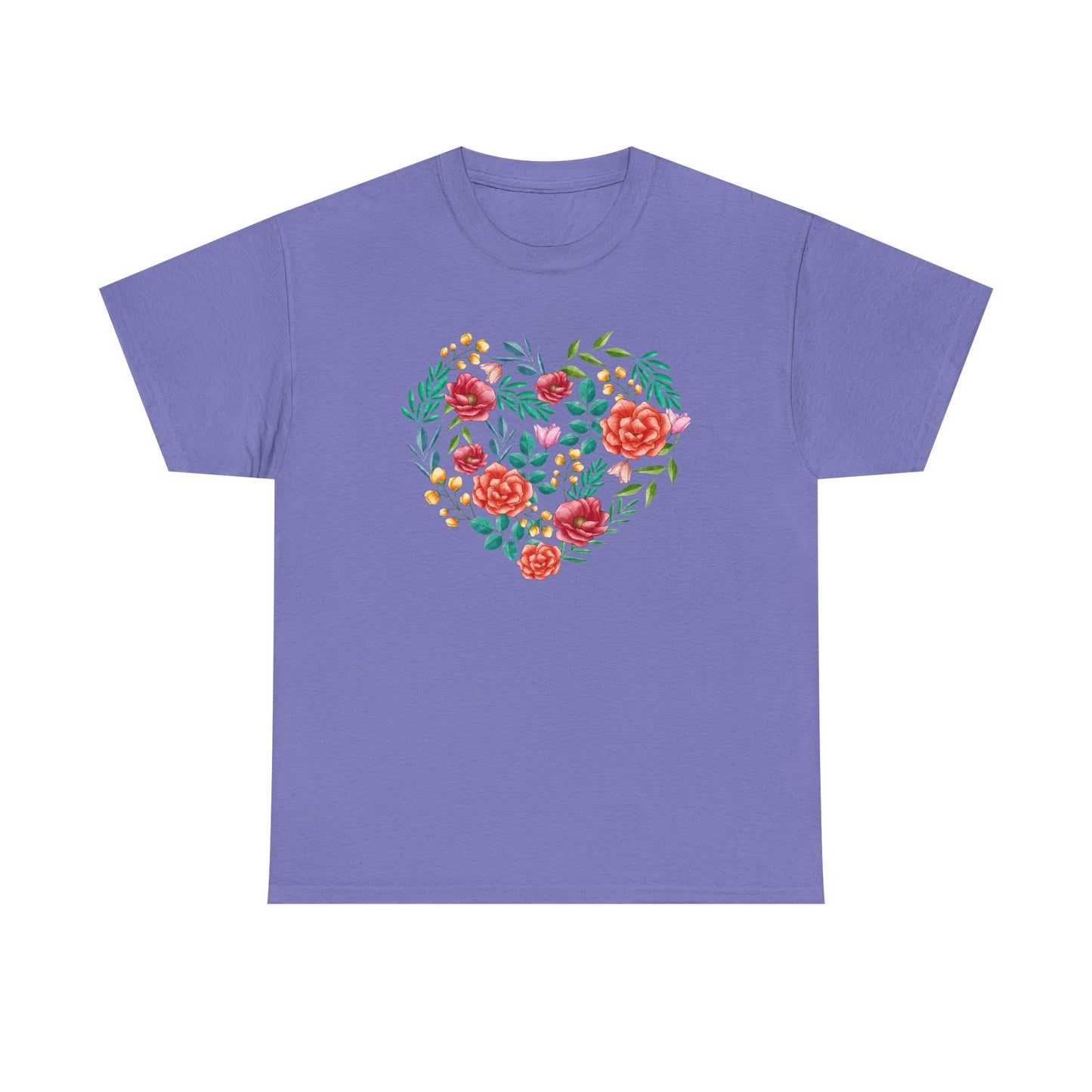 Flower Heart Unisex Cotton T-shirt