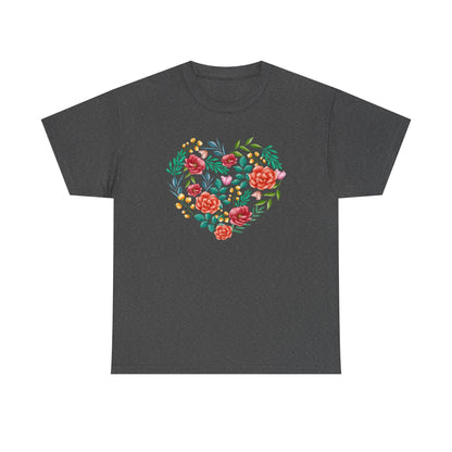 Flower Heart Unisex Cotton T-shirt